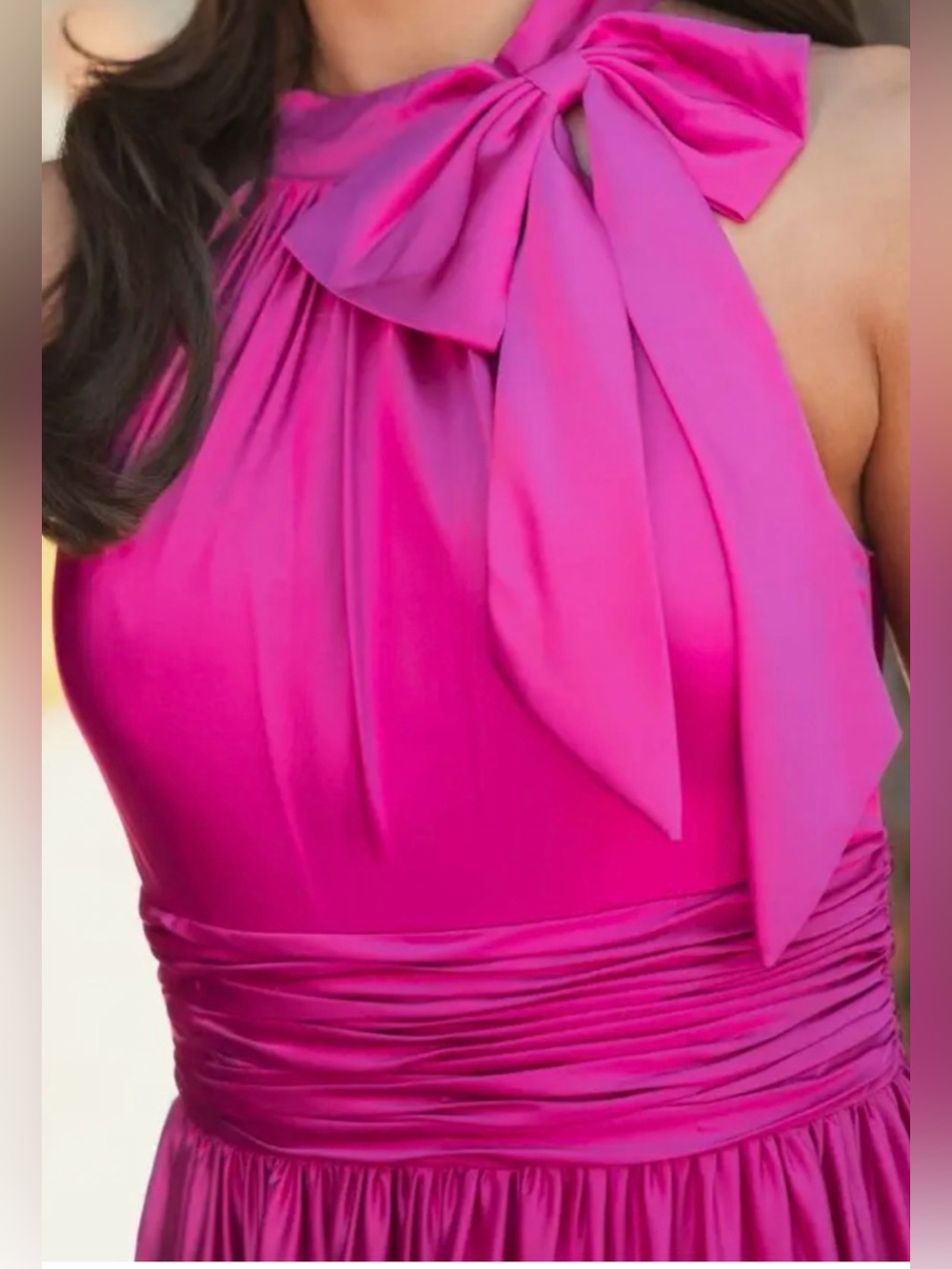 Elegant Fuchsia Halter Maxi Dress - Women - Picture 3 of 14